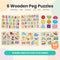 Wooden Peg Puzzles for Toddlers — Learn Letters, Numbers & More!