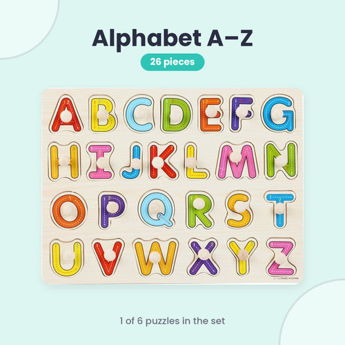 Wooden Peg Puzzles for Toddlers — Learn Letters, Numbers & More!