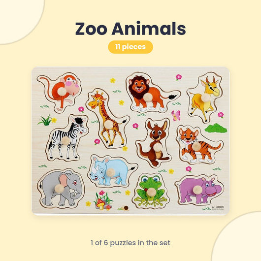 Wooden Peg Puzzles for Toddlers — Learn Letters, Numbers & More!